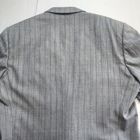 Mani By Giorgio Armani Blazer Gray Chevron Pattern Pure Virgin Wool 42L Italy - Picture 13 of 15